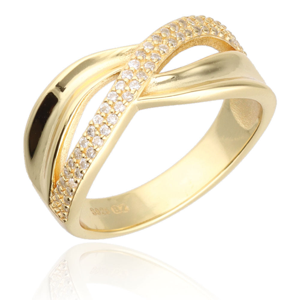 Silver Ring Gold Plated Us Sizes #6.5 #7 #7.5 #8 #8.5 #9