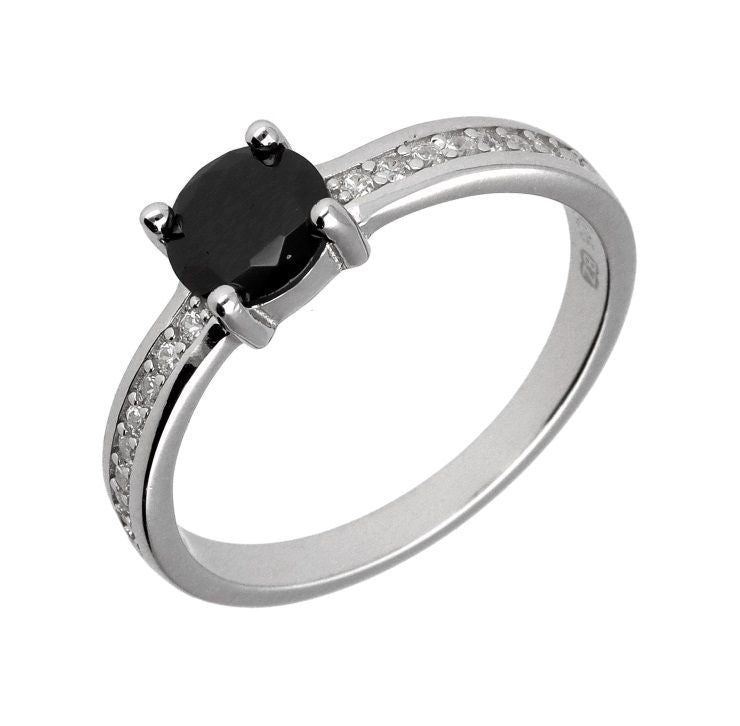 Silver Ring Black