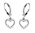 Silver Earrings Heart English Long