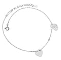Silver Anklet 22+4 cm Heart
