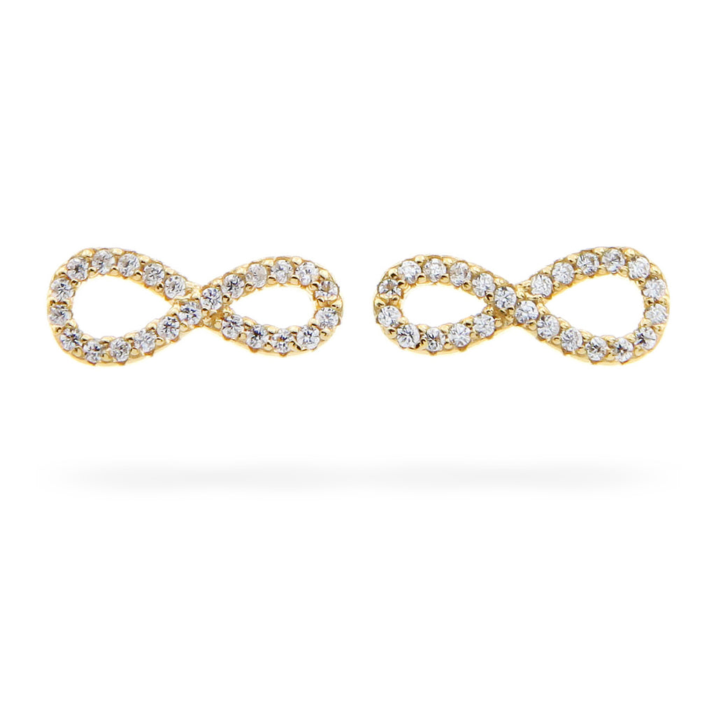 Silver Earrings Ae137 Gold Infinity