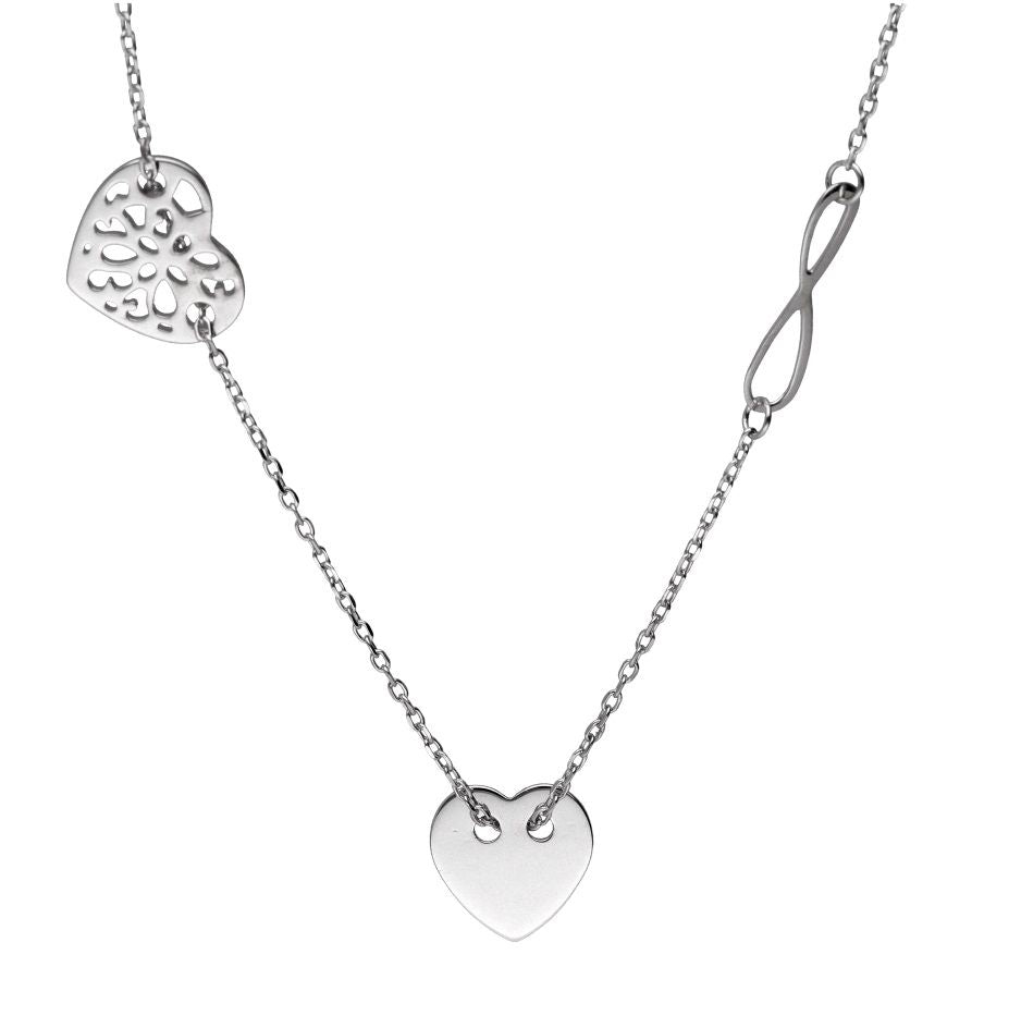 Silver Necklace Infinity Heart