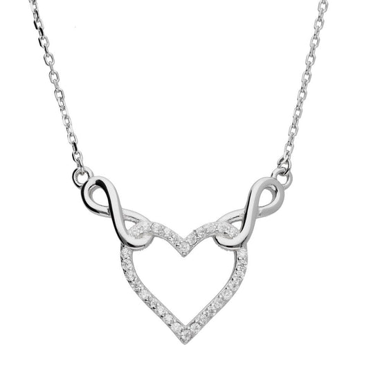 Silver Necklace Infinity Heart