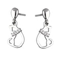 Silver Earrings Cat Kids
