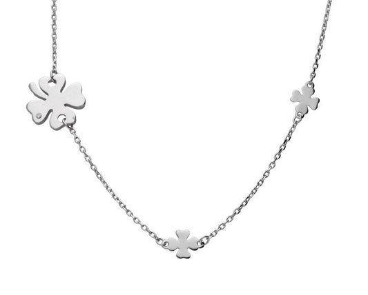 Silver Necklace Clover