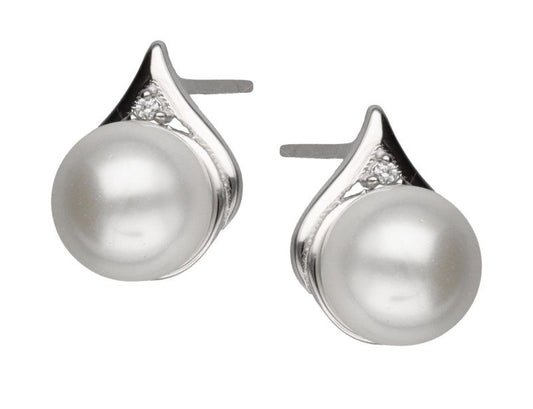 Silver Earrings Pearl