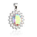 Silver Pendant Oval Cut Gemstone