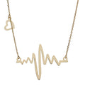 Silver Necklace Heartbeat Gold Plated