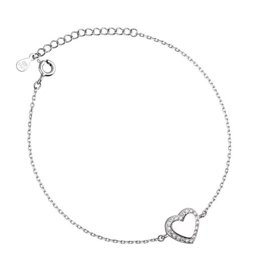 Silver Bracelet Bor00418 Heart