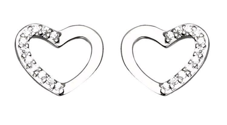 Silver Earrings Dis1028 Heart