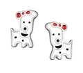 Silver Earrings Dog Kids