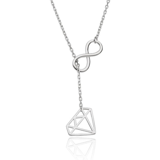 Silver Necklace Infinity Diamond