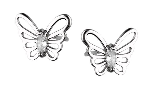 Silver Earrings Butterfly