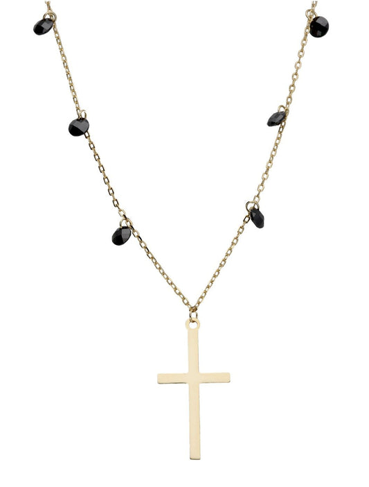 Silver Necklace Cross Gold
