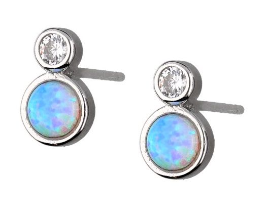 Silver Earrings Opal Op016