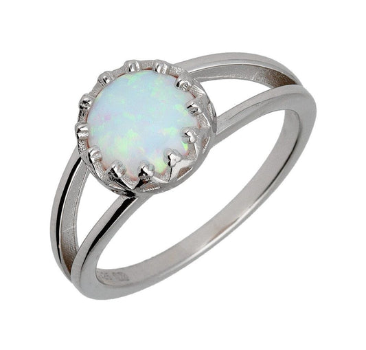 Silver Ring Us Size #6 #6.5 #7 #7.5 #8 #8.5 Op016 Opal