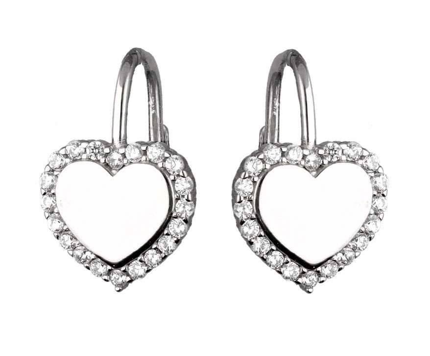 Silver Earrings Ae3811 Heart 