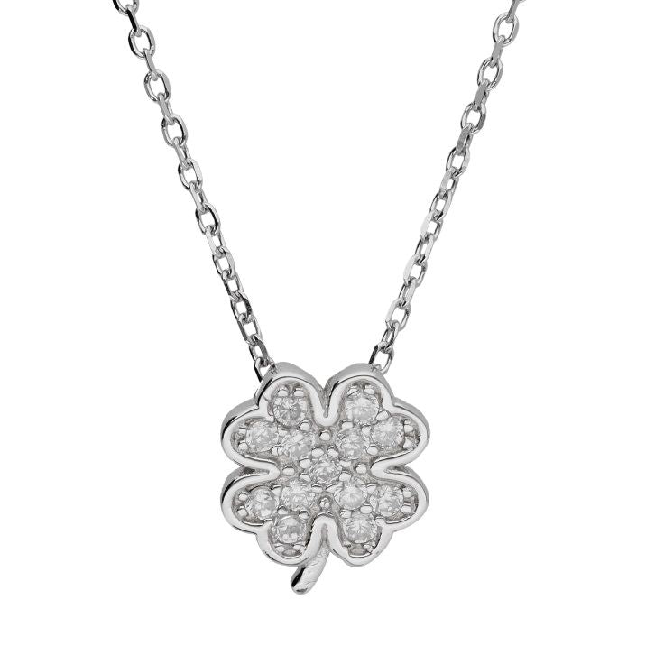 Silver Necklace Clover
