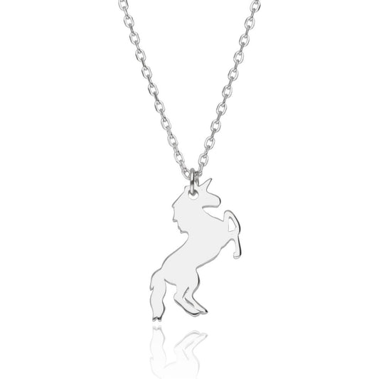 Silver Necklace Unicorn Horse