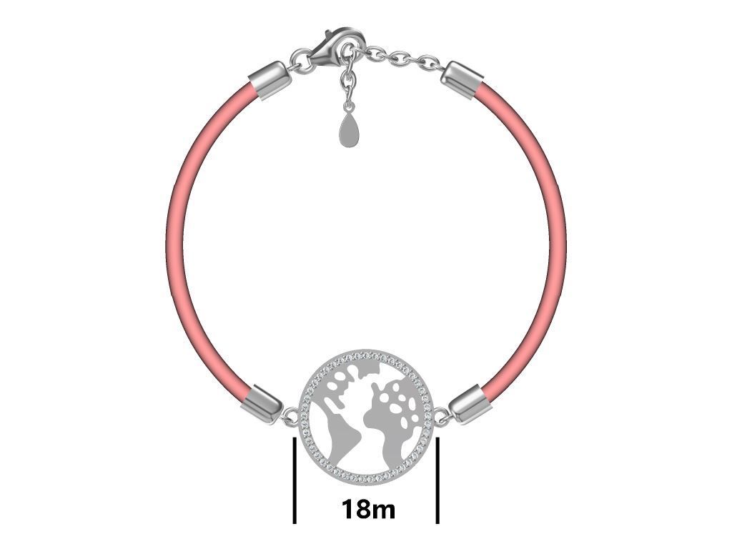 Silver Bracelet Db380-Cd Pink