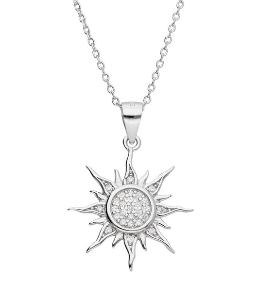 Silver Necklace Sun