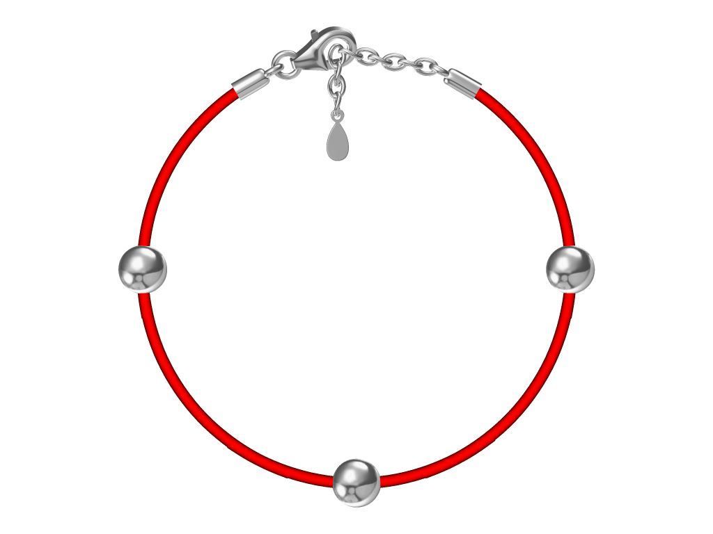 Silver Bracelet Red