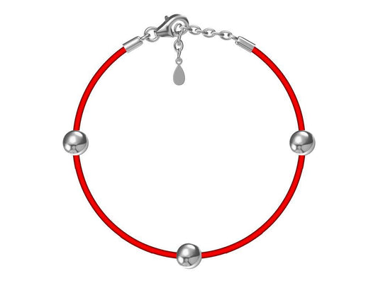 Silver Bracelet Red