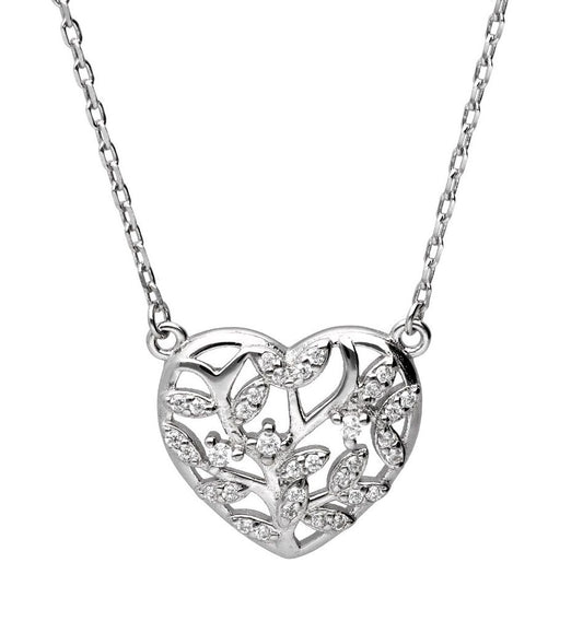 Silver Necklace Heart