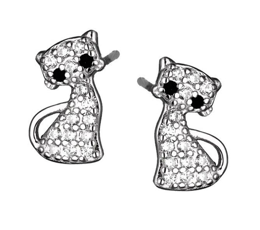 Silver Earrings De22737 Cat Kids