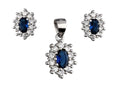 Silver Jewelry Set Sapphire