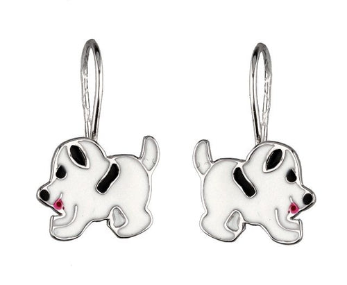 Silver Earrings Dog Kids