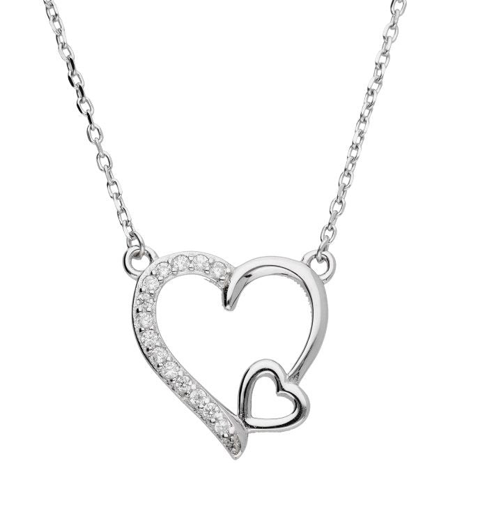 Silver Necklace Heart Lqp6368-N