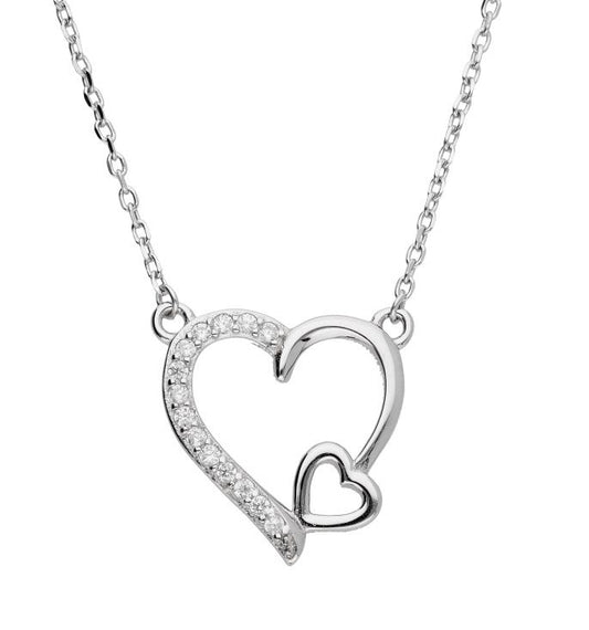 Silver Necklace Heart Lqp6368-N