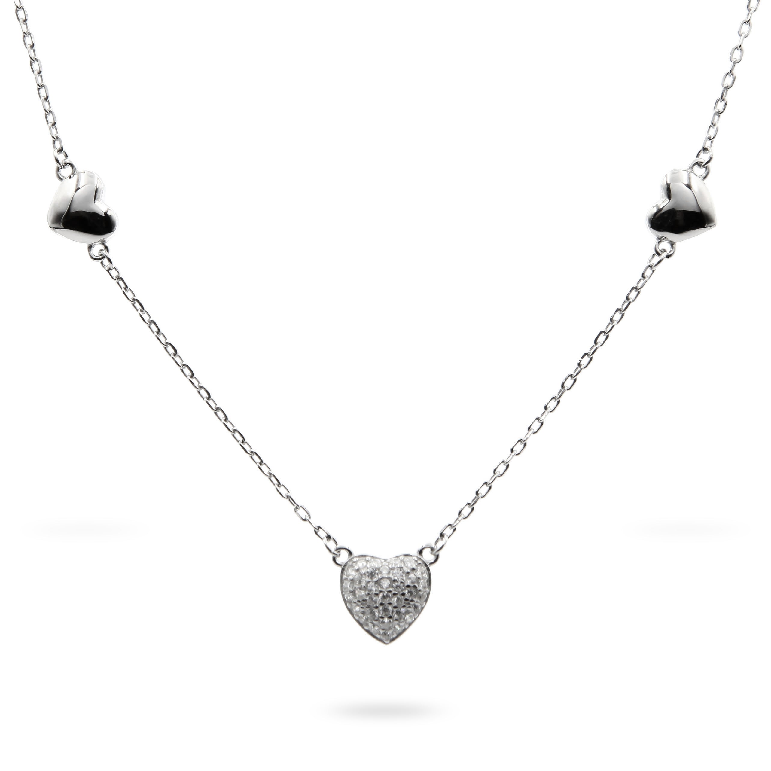 Silver Necklace Heart Lqb0774