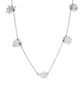 Silver Necklace Monstera Leaf Heart Clover