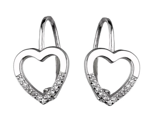 Silver Earrings De5101 Heart