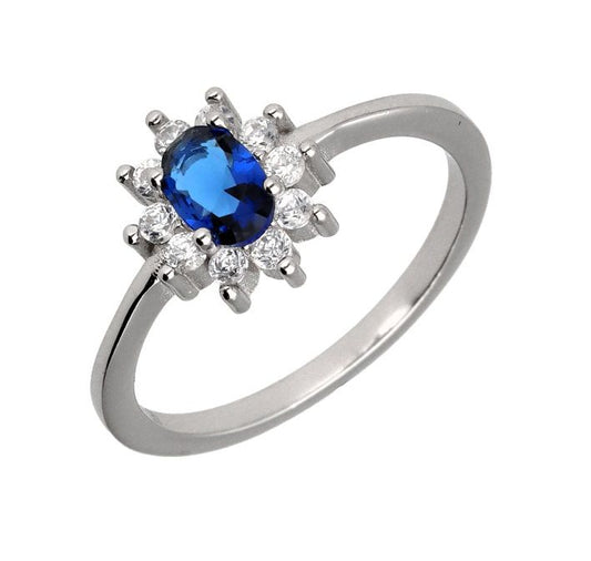 Silver Ring Sapphire #6 #6.5 #7 #7.5 #8 #8.5