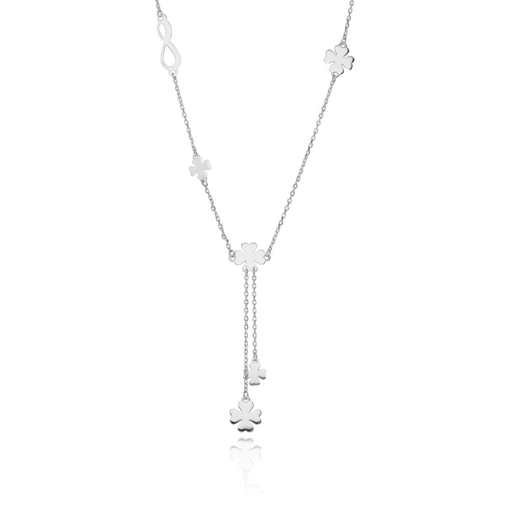 Silver Necklace Clover