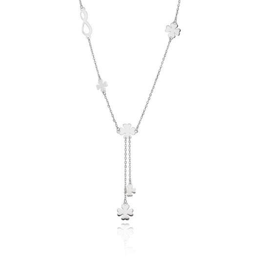 Silver Necklace Clover
