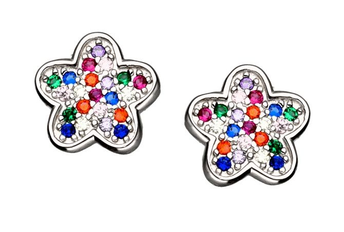 Silver Earrings Flower