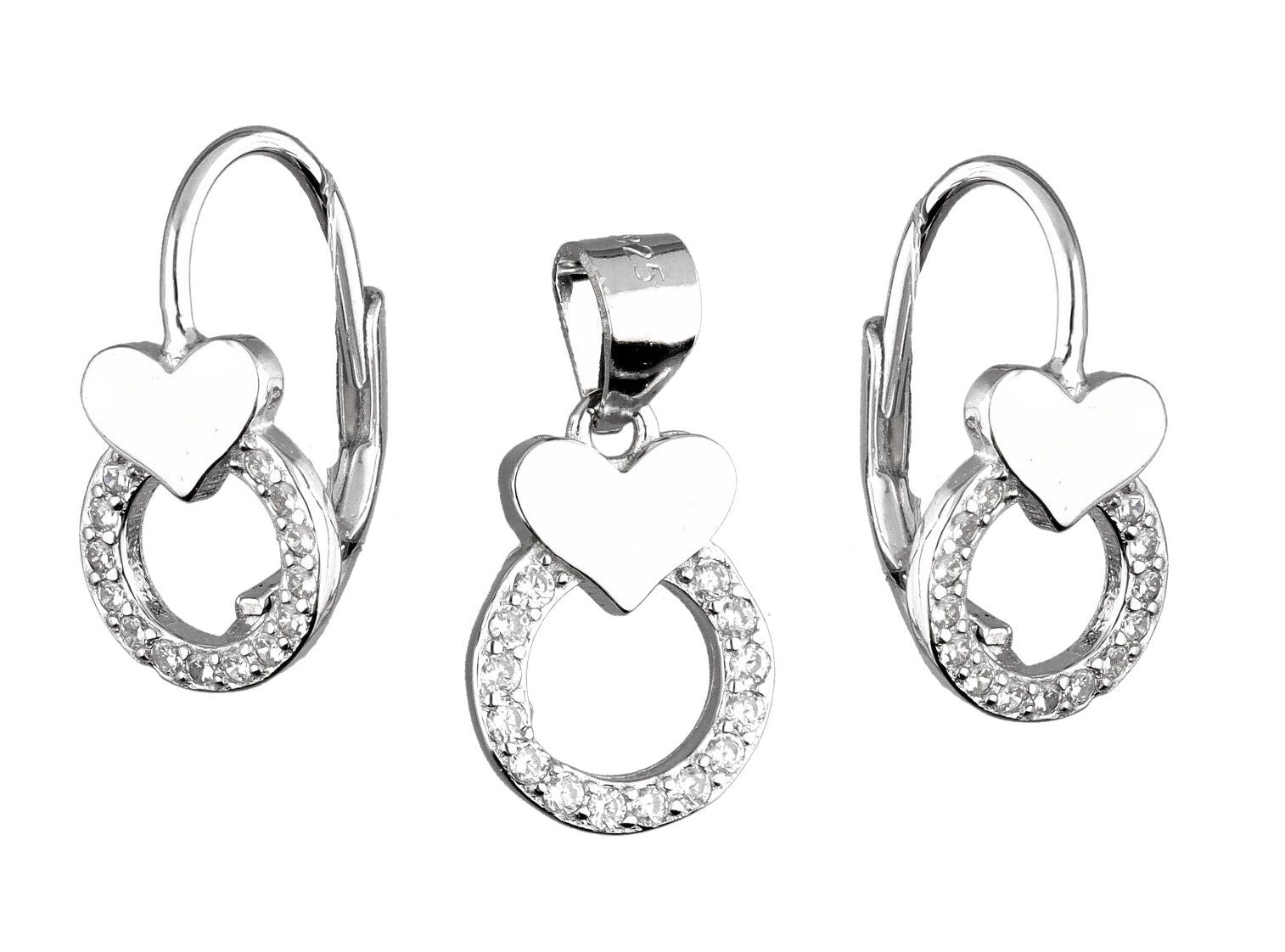 Silver Jewelry Set Ds1245 Heart