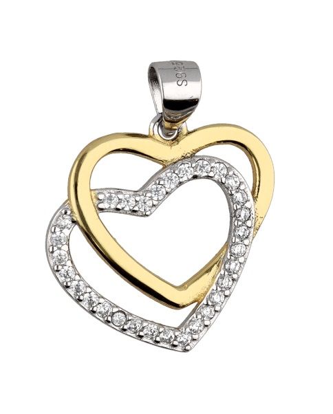 Silver Pendant Dp2701 Golden Heart