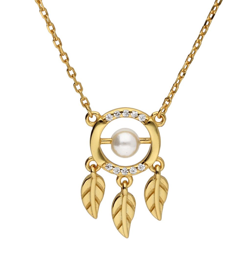 Silver Necklace Gold Plated Dream Catcher