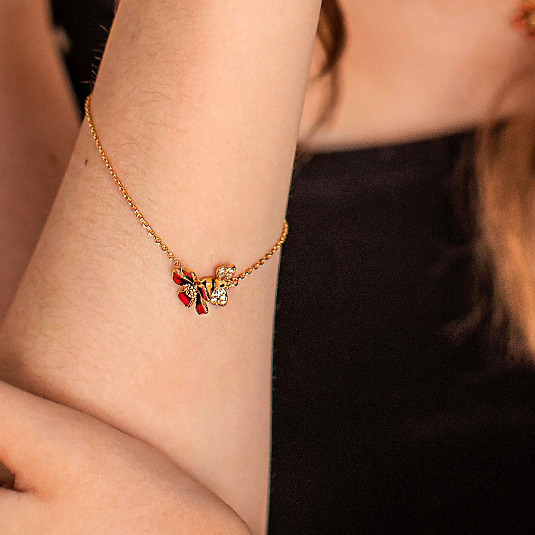 Silberarmband Blume