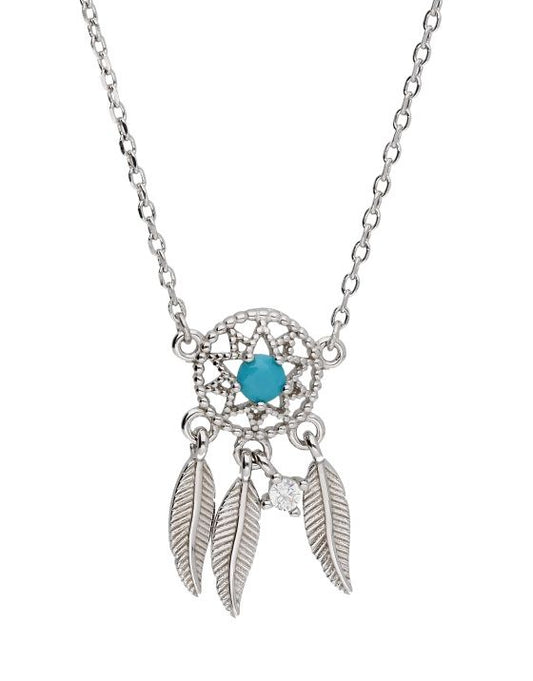 Silver Necklace Dream Catcher