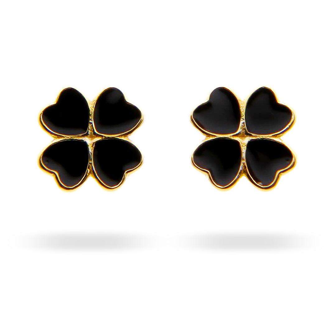 Silver Earrings Gold Plated Clover