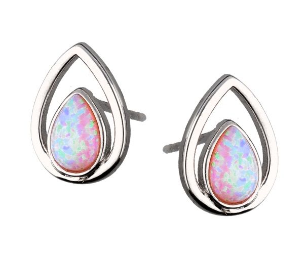 Silver Earrings Opal Op58