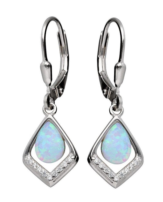 Silver Earrings Opal Op016 Long