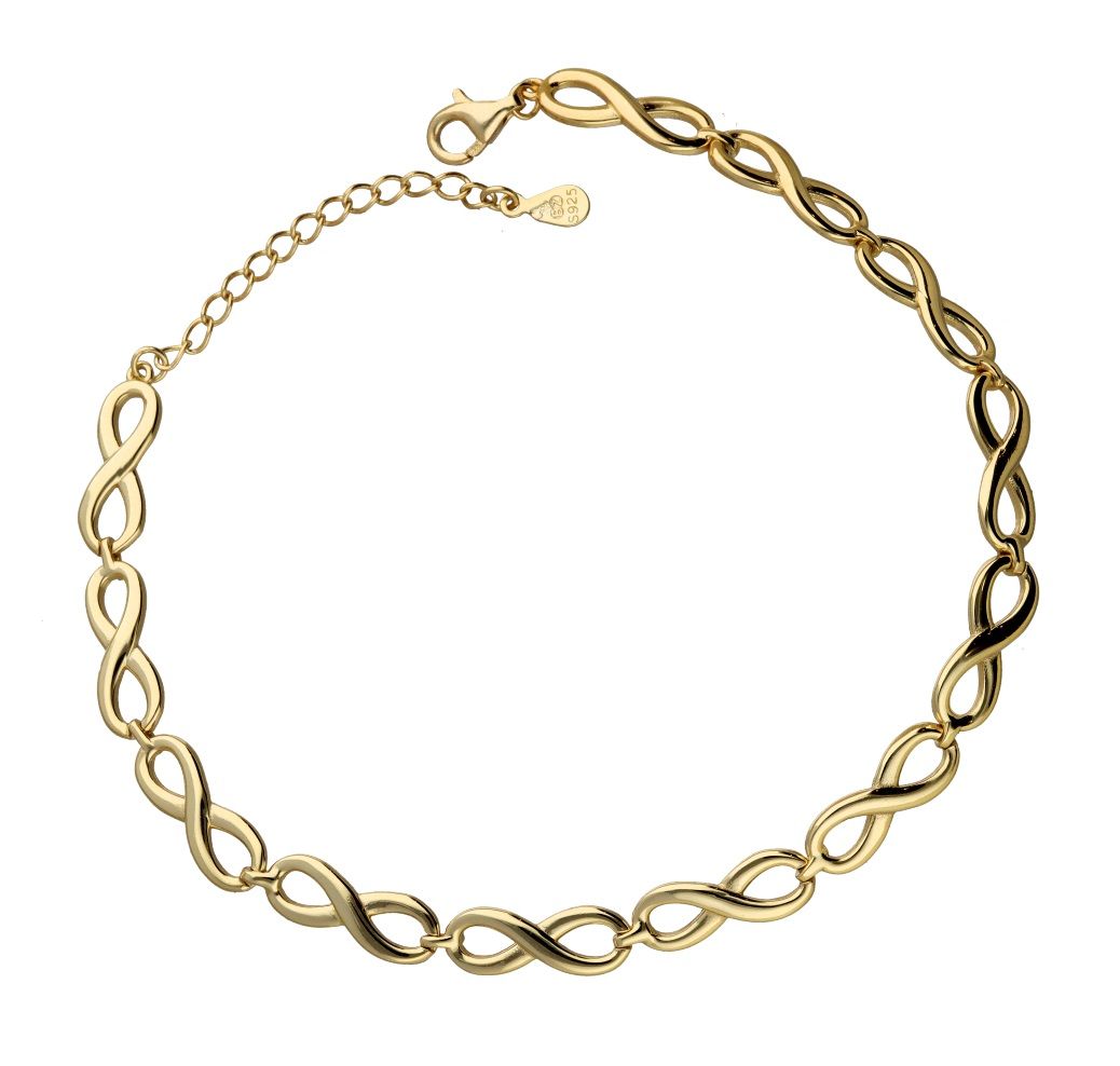 Silver Bracelet Gold Plated Infinity