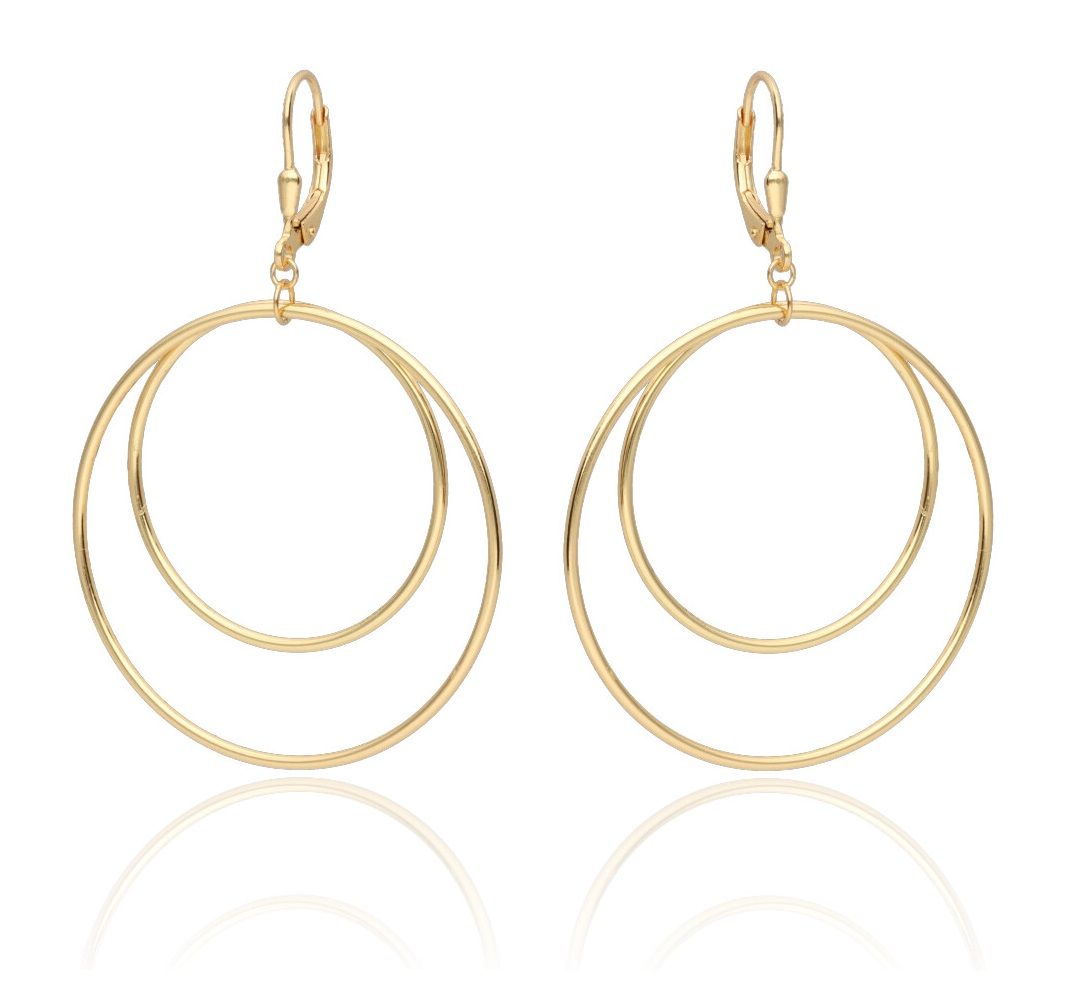 Silver Earrings Gold Plated 30+40 mm Long